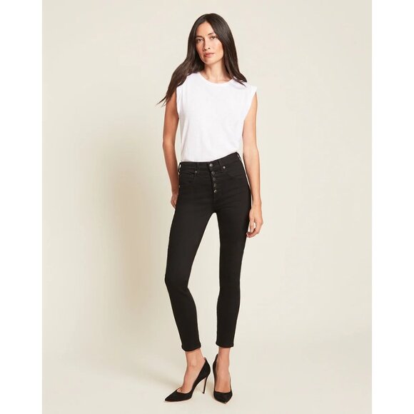Veronica Beard Denim - Veronica Beard Debbie Ankle-Crop Skinny Jean Black Size 28